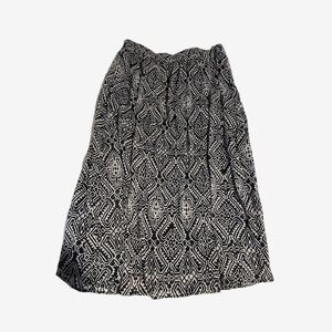 Covington Black and White Geometric A-Line Skirt, Flowy, Maxi
